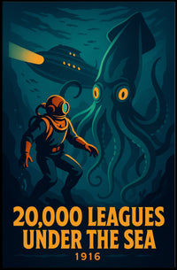 Undersea Adventure Jules Verne Cinematic Poster