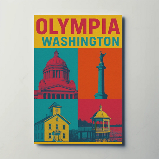 Olympia's Vibrant Charm Captured in Vintage Travel Poster