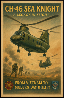 CH-46 Sea Knight Vintage Flight Poster PosterGoat