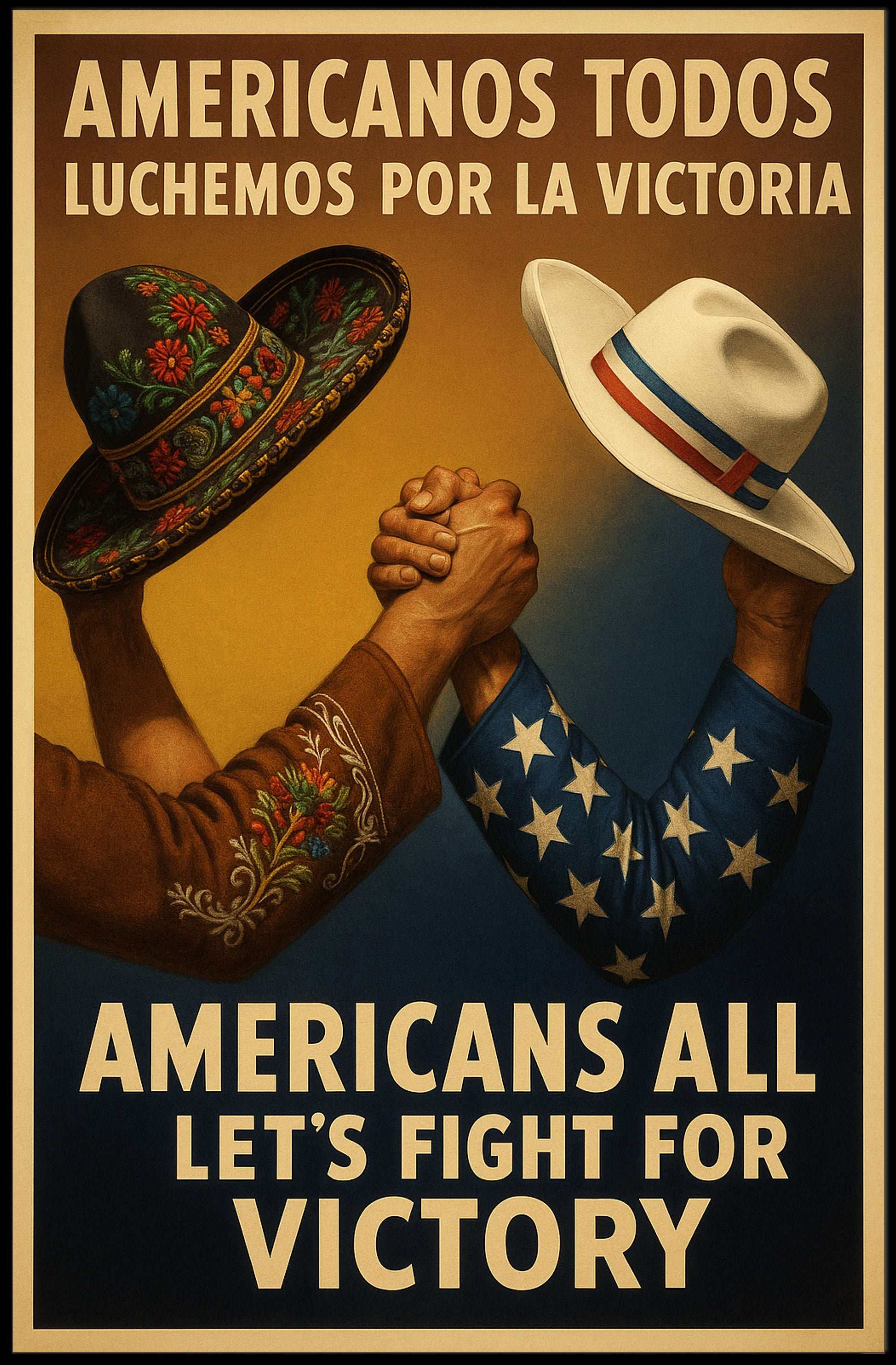 Unity and Strength Patriotic WWII Poster