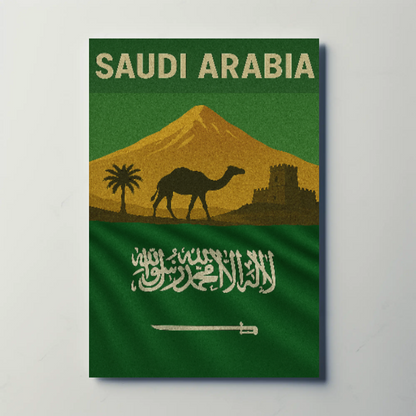 Saudi Arabian Vintage Design Cultural or Heritage Poster