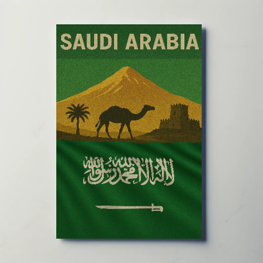 Saudi Arabian Vintage Design Cultural or Heritage Poster