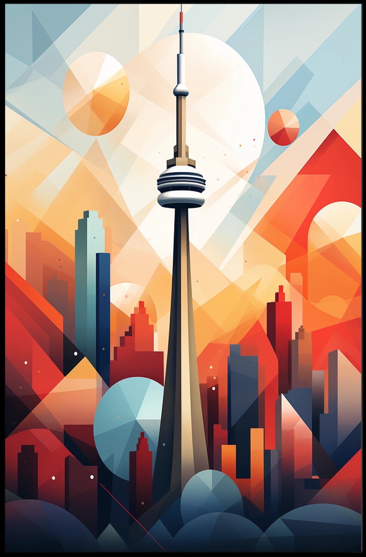 Vibrant Toronto Skyline Abstract Art Print - Abstract, Artistic Poster
