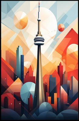 Vibrant Toronto Skyline Abstract Art Print - Abstract, Artistic Poster