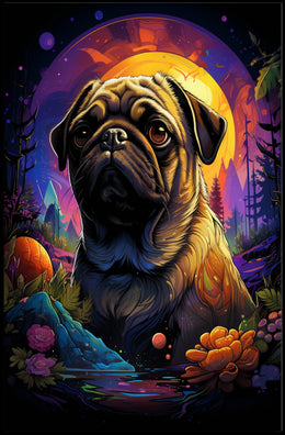 Cosmic Pug Adventure Poster