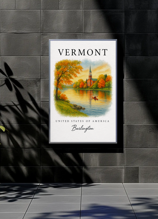 Vermont, Burlington Signature Series Vintage Travel Poster