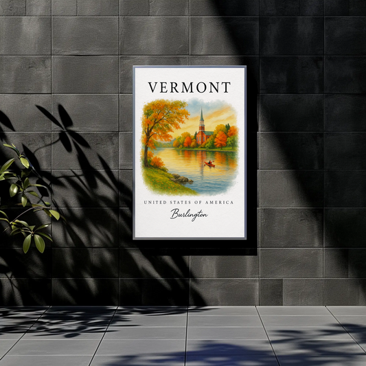 Vermont, Burlington Signature Series Vintage Travel Poster