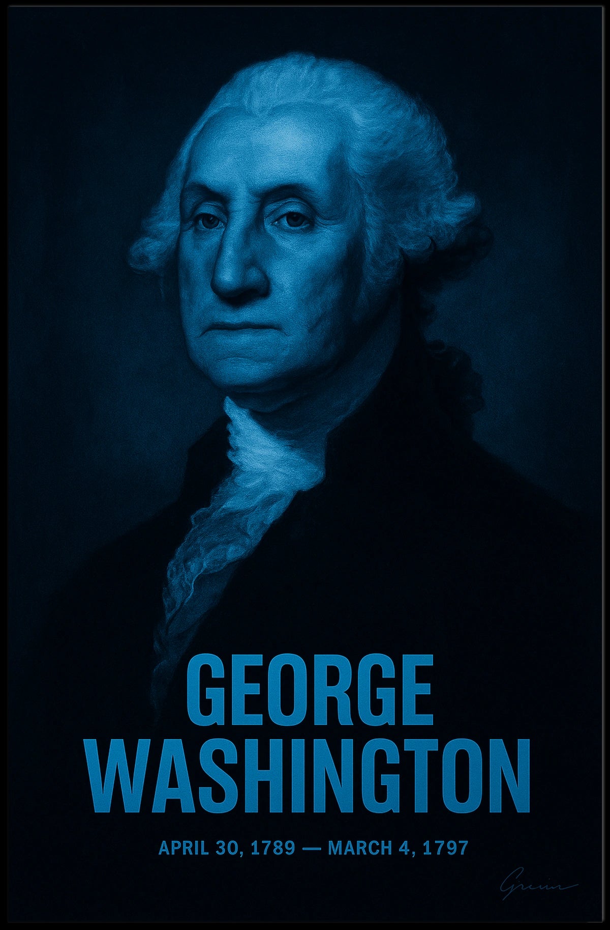 George Washington Founding Father Portrait Real World Scenery Poster