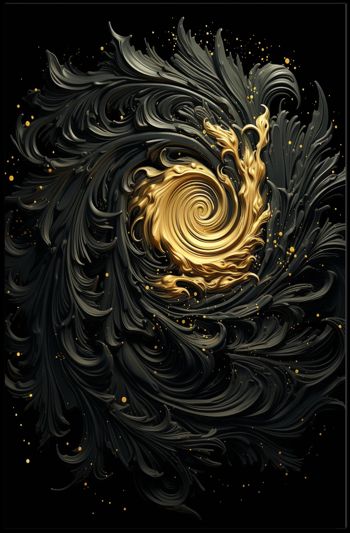 Golden Spiral Vortex: Abstract or Artistic Poster