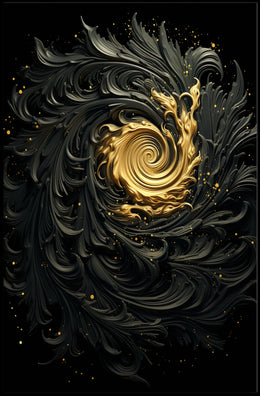 Golden Spiral Vortex: Abstract or Artistic Poster