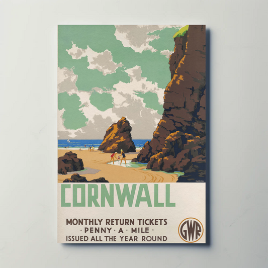 Cornwall - Great Western Railway Vintage Travel Poster
