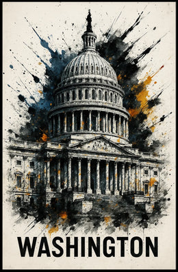 Washington Capitol Art Poster