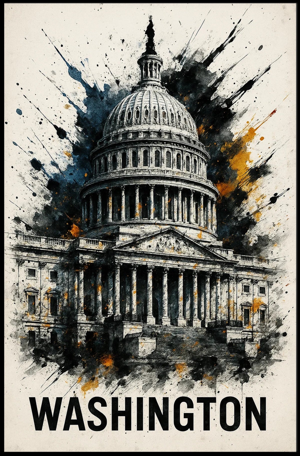 Washington Capitol Art Poster