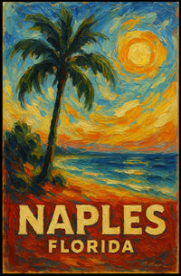 Naples Florida Brushstroke Art Poster