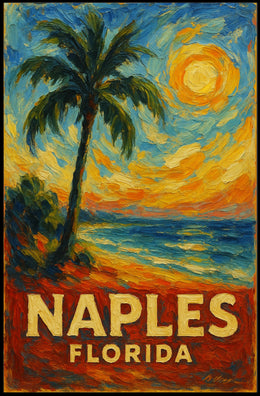 Naples Florida Brushstroke Art Poster