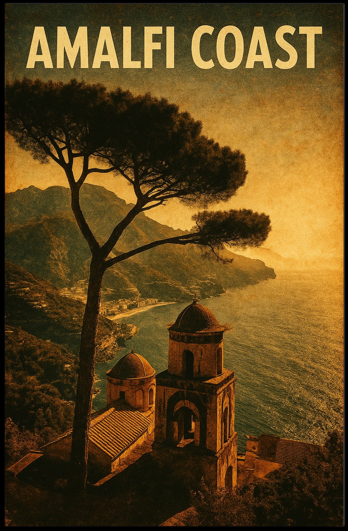 Amalfi Coast Vintage Vintage Poster