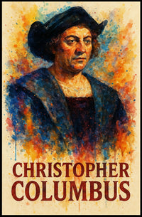 Christopher Columbus Watercolor Exploration Art Poster