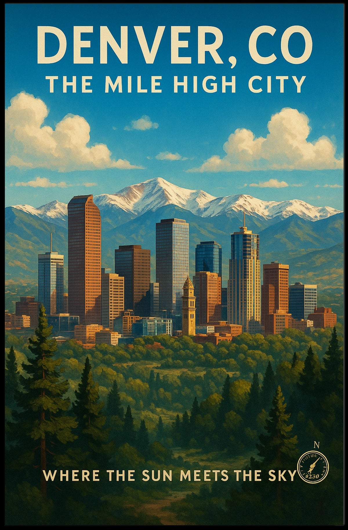 Denver, Co The Mile High City Poster
