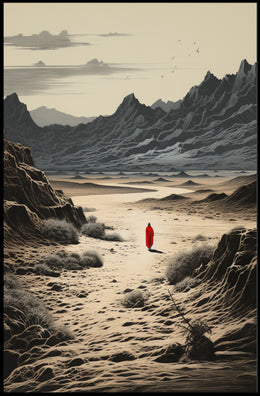 Solitary Wanderer In The Desert Poster