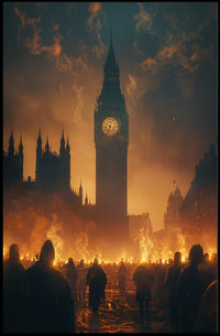 Dystopian Sunset: Post-Apocalyptic Urban Art Poster PosterGoat