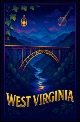 West Virginia Scenic Twilight Travel Poster
