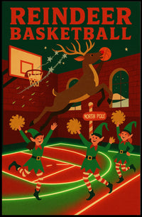 Reindeer Basketball Poster