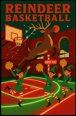Reindeer Basketball Poster