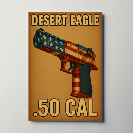 Desert Eagle 50 Cal USA Flag Firearm Art Poster