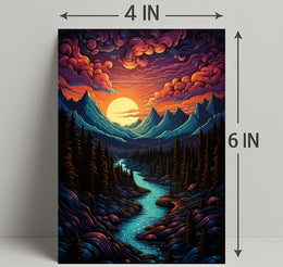 Majestic Mountain Sunset Poster PosterGoat