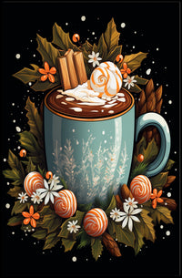 Cozy Seasonal Beverage Art Poster - Abstract or Artistic Poster