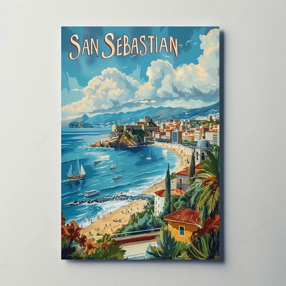 San Sebastian Bay and Cityscape Travel Poster