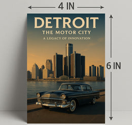 Detroit The Motor City Vintage Poster PosterGoat