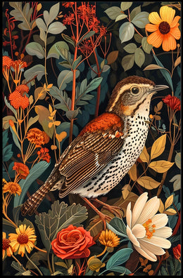 Nature's Harmony Wall Art Print with Bird Design