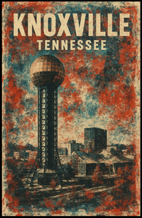 Knoxville Sunsphere Vintage Travel Poster