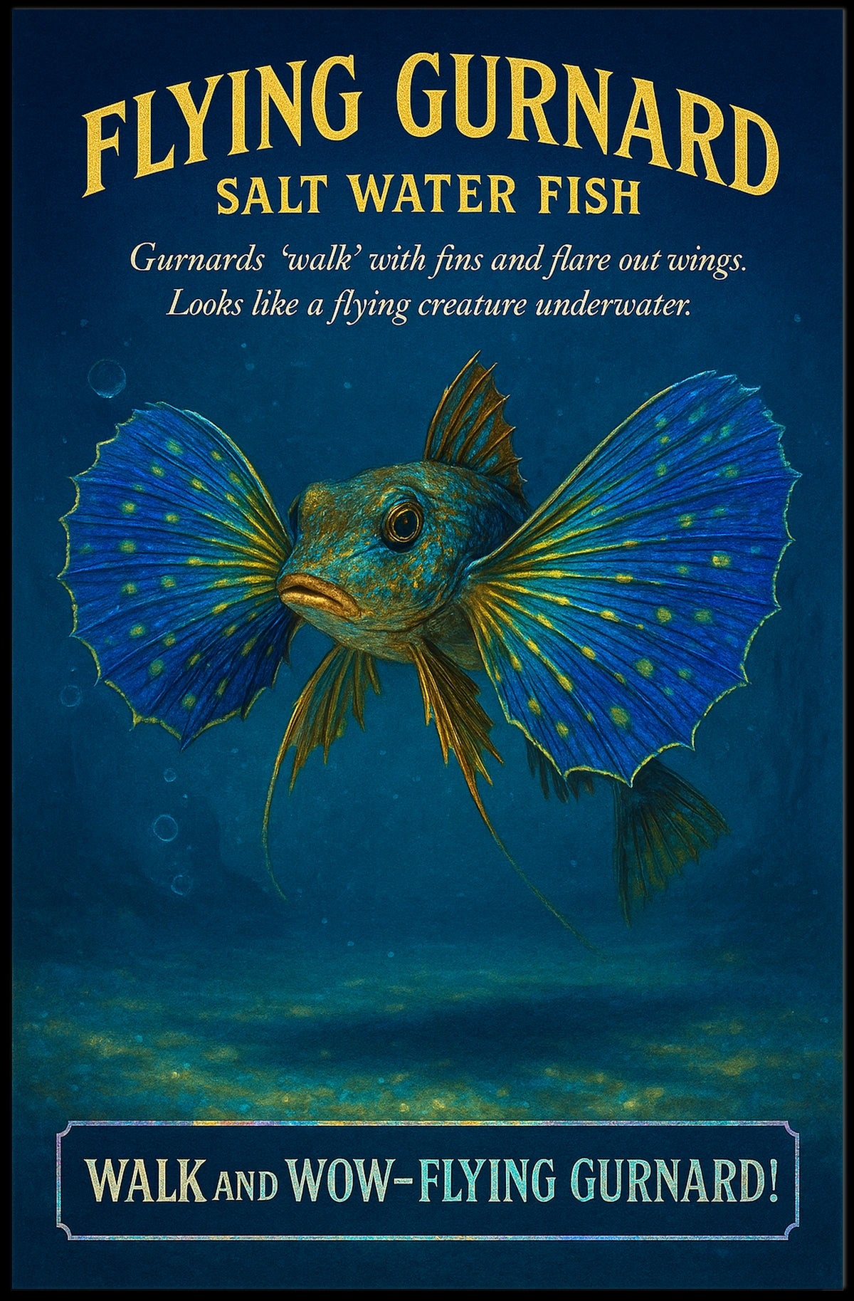 Flying Gurnard Salt Water Fish Poster