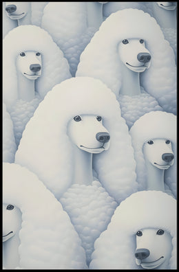 Whimsical Poodle Parade Poster Wall Art Print