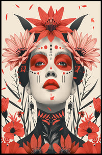 Mystical Floral Portrait Art Poster for Empowerment PosterGoat