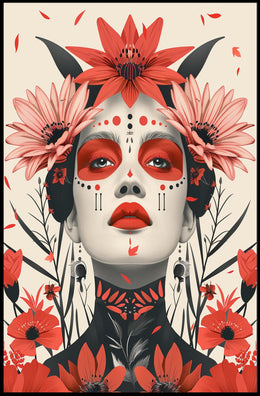 Mystical Floral Portrait Art Poster for Empowerment PosterGoat