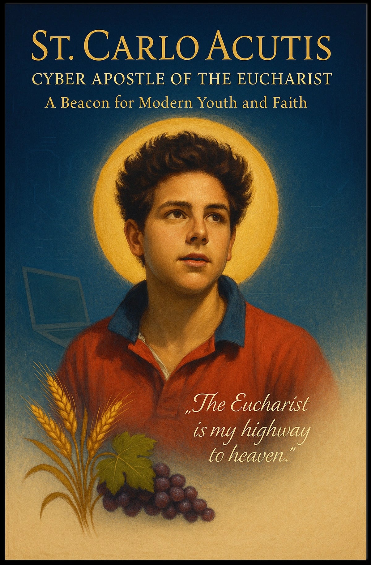 St. Carlo Acutis Cyber Apostle of the Eucharist Poster