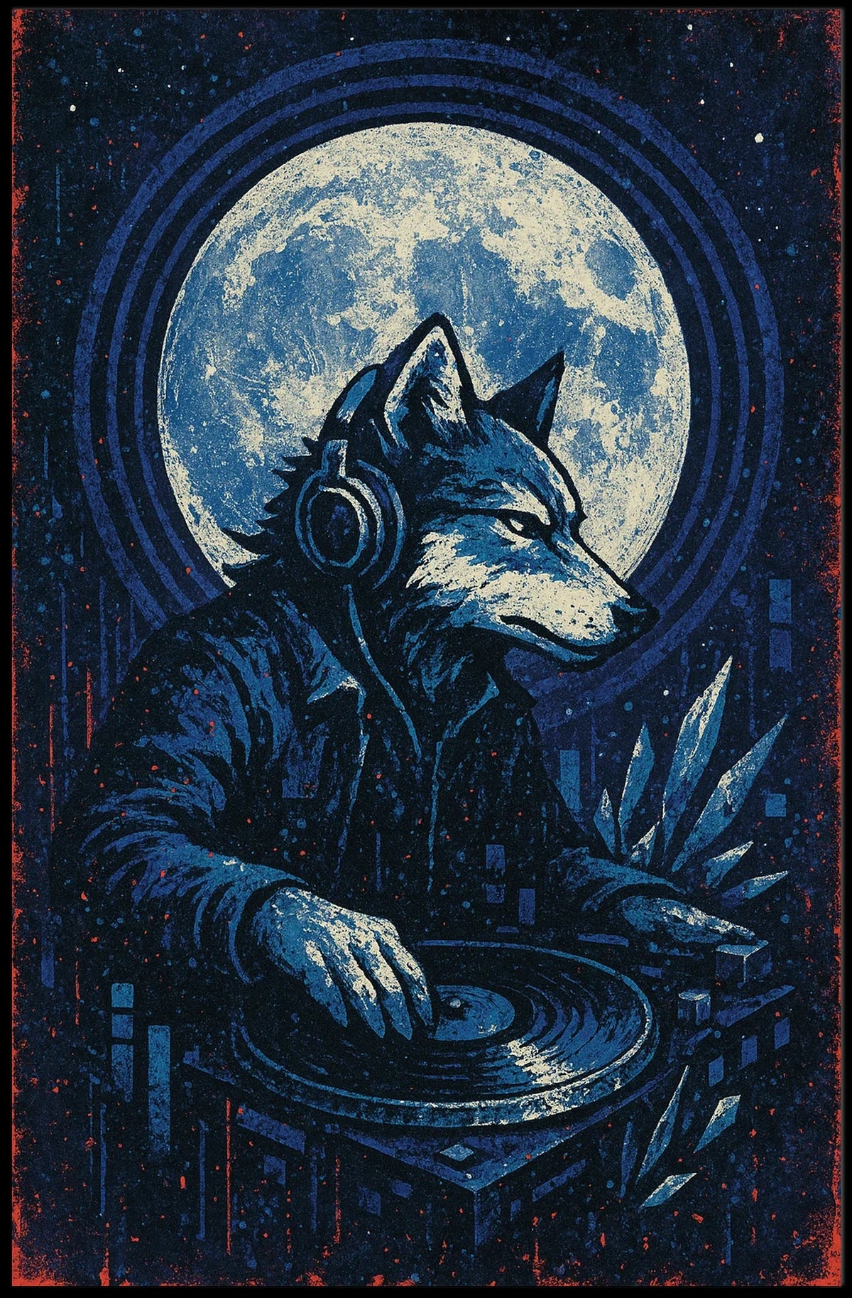 Dj Wolf Under The Moon Poster