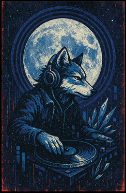Dj Wolf Under The Moon Poster