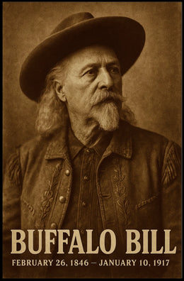 Buffalo Bill Portrait from American Old West Cultural Poster