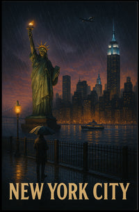 New York City A Rainy Evening Poster