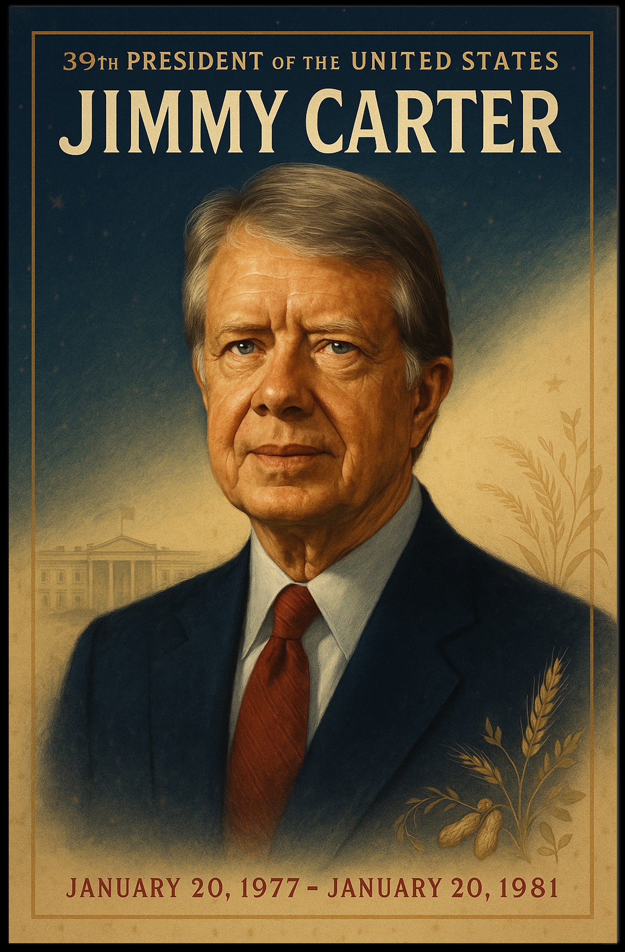 Jimmy Carter Era Presidential Historical Poster