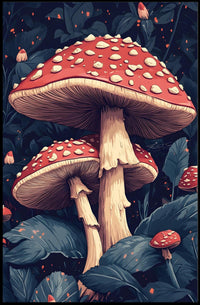 Enchanted Mushrooms Wall Art Print Decor