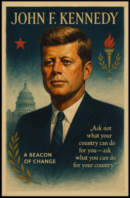 John F. Kennedy Inspirational Vintage Leadership Poster