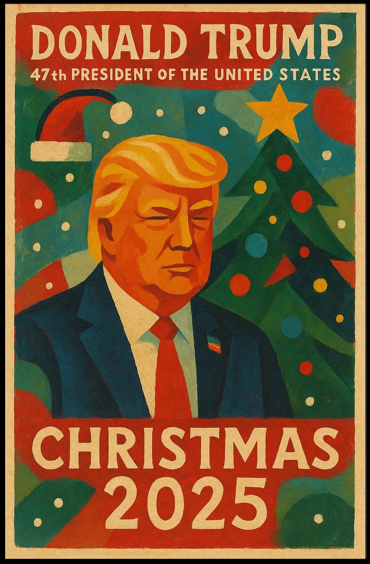 Donald Trump Christmas 2025 Political or Propaganda Poster