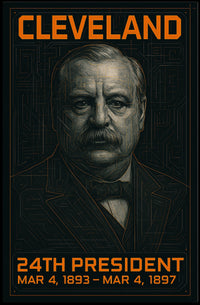 Grover Cleveland 24th President of the United States Techno Schematic Poster