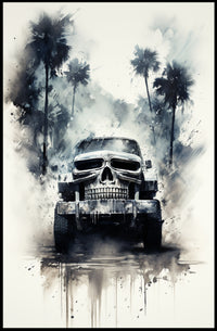 Skull Cruiser In The Mist Poster