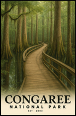 Congaree Boardwalk Poster Vintage Travel Wall Art